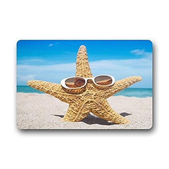 WinHome Gorgeous Beach Funny Starfish Doormat Floor Mats Rugs Outdoors/Indoor Doormat Size 23.6x15.7 inches