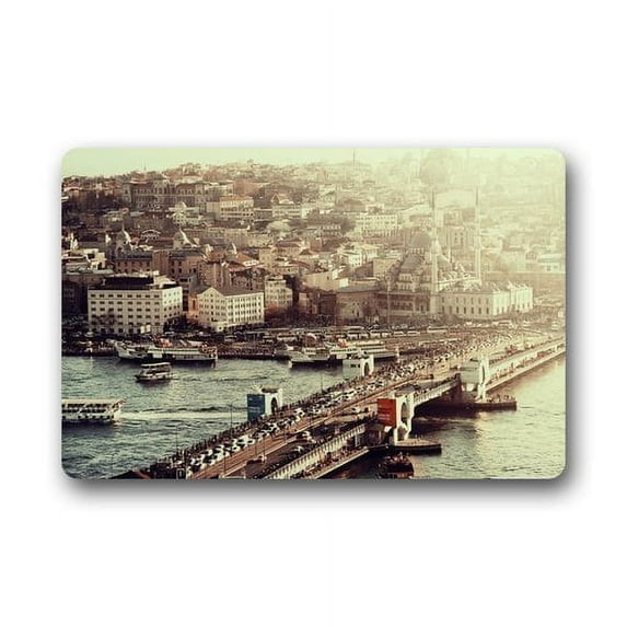 WinHome Gorgeous Istambul City Bridge Doormat Floor Mats Rugs Outdoors/Indoor Doormat Size 23.6x15.7 inches