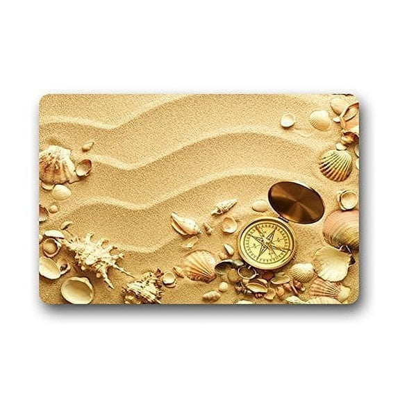 WinHome Gorgeous Sandy Beach Shell Doormat Floor Mats Rugs Outdoors/Indoor Doormat Size 23.6x15.7 inches