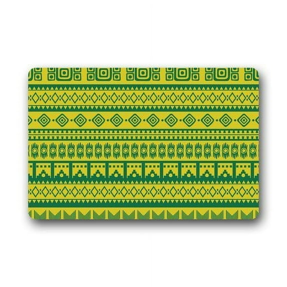 WinHome Green Aztec Doormat Floor Mats Rugs Outdoors/Indoor Doormat Size 23.6x15.7 inches