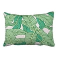 thumbnail image 1 of WinHome Green Banana Leaves Pattern Decorative Pillow Cover With Hidden Zipper Decor Cushion Two Side 20x30 inches, 1 of 1