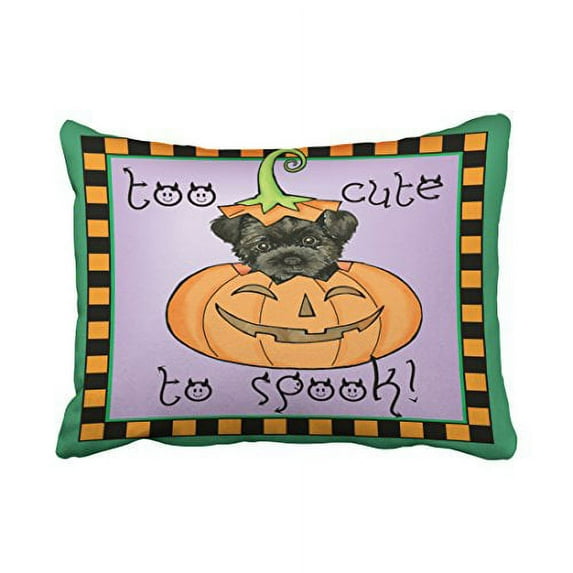 WinHome Halloween Affenpinscher Throw Pillow Covers Cushion Cover Case 20X30 Inches Pillowcases Two Side