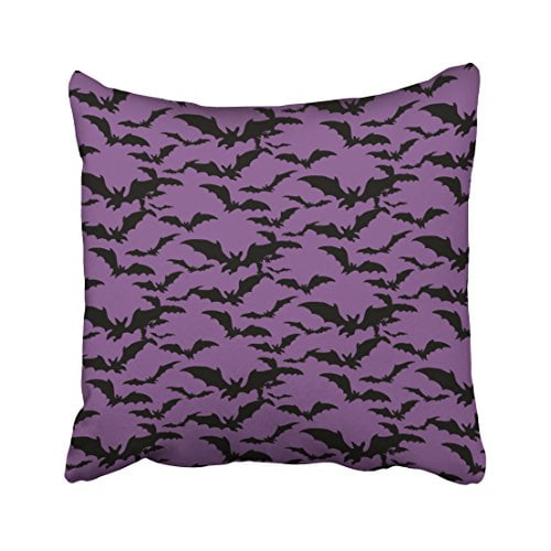 WinHome Decorative Pillowcases Halloween Bats Throw Pillow Covers Cases Cushion Cover Case Sofa 18x18 Inches Two Side