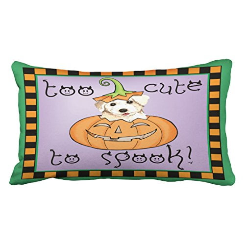 WinHome Halloween Bichon Throw Pillow Covers Cushion Cover Case 20X30 Inches Pillowcases Two Side