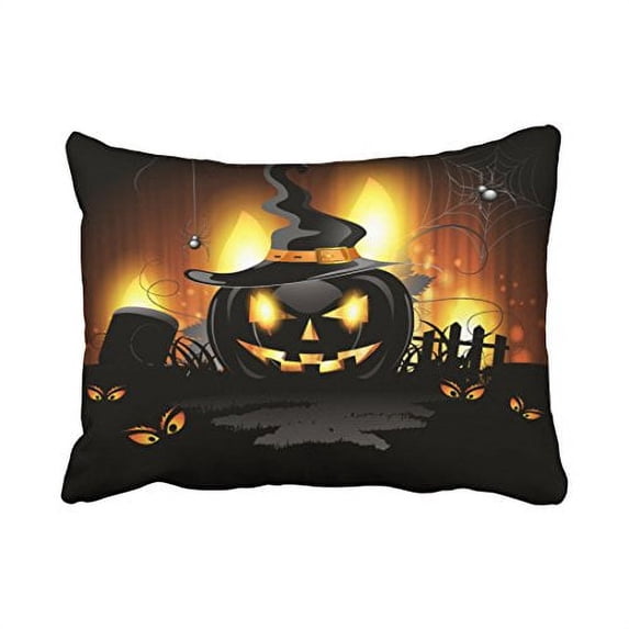 WinHome Halloween Black Pumpkin Pillow Covers Cushion Cover Case 20X30 Inches Pillowcases Two Side