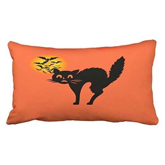 WinHome Halloween Cat Pillow Covers Cushion Cover Case 20X30 Inches Pillowcases Two Side