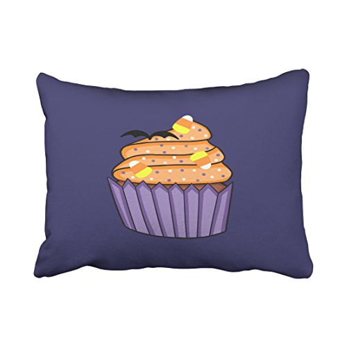 WinHome Halloween Cupcake Throw Pillow Covers Cushion Cover Case 20X30 Inches Pillowcases Two Side
