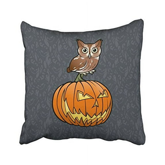 WinHome Halloween Eastern Screech Owl Throw Pillow Covers Cushion Cover Case 18x18 Inches Pillowcases Two Side
