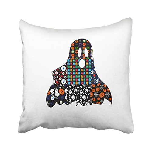 WinHome Decorative Pillowcases Halloween Ghost Throw Pillow Covers Cases Cushion Cover Case Sofa 18x18 Inches Two Side