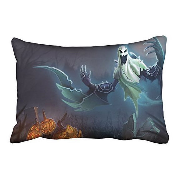 WinHome Halloween Pumpkin Lights And A Terror Demo Ghost Decorative Pillowcases With Hidden Zipper Decor Cushion Covers Two Side 20x30 inches