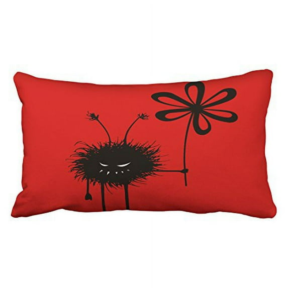 WinHome Halloween Red Evil Flower Bug Gothic Throw Pillow Covers Cushion Cover Case 20X30 Inches Pillowcases Two Side