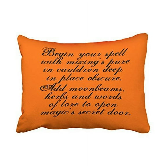 WinHome Halloween Reversible Pillow Covers Original Poem Text Throw Pillow Covers Cushion Cover Case 20X30 Inches Pillowcases Two Side