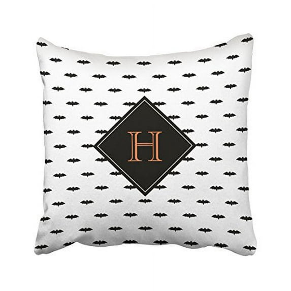 WinHome Halloween Tiny Bats Seamless Pattern Black Orange Monogram Throw Pillow Covers Cushion Cover Case 20x20 Inches Pillowcases Two Side