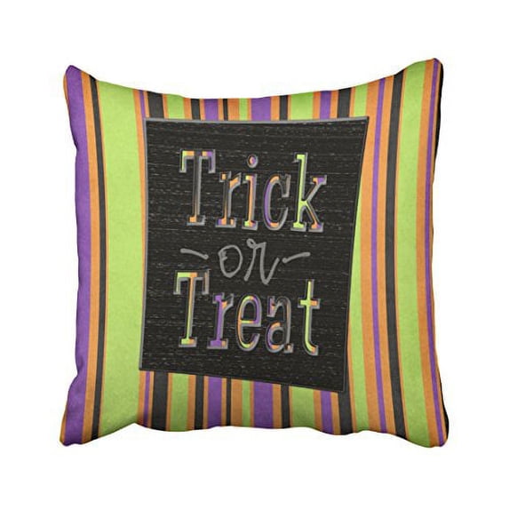 WinHome Halloween Trick Or Treat Throw Pillow Covers Cushion Cover Case 20x20 Inches Pillowcases Two Side