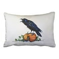 thumbnail image 1 of WinHome Halloween Watercolor Pumpkin And Crow Decorative Pillow Cover With Hidden Zipper Decor Cushion Two Side 20x30 inches, 1 of 1
