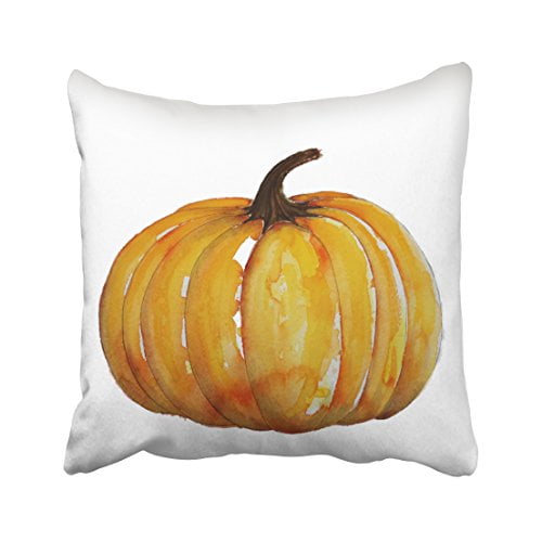 WinHome Decorative Pillowcases Halloween Watercolor Pumpkin Throw Pillow Covers Cases Cushion Cover Case Sofa 18x18 Inches Two Side