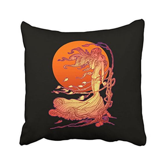 WinHome Halloween Wind Throw Pillow Covers Cushion Cover Case 20x20 Inches Pillowcases Two Side