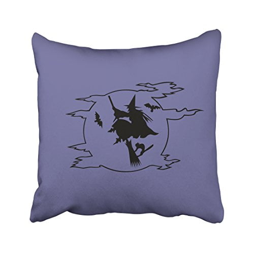 WinHome Decorative Pillowcases Halloween Witch Throw Pillow Covers Cases Cushion Cover Case Sofa 18x18 Inches Two Side