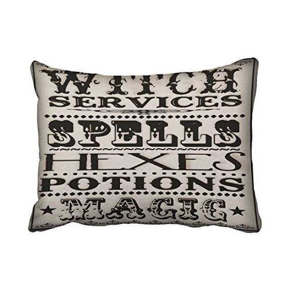 WinHome Halloween Witch Services Throw Pillow Covers Cushion Cover Case 20X30 Inches Pillowcases Two Side