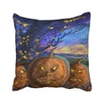 thumbnail image 1 of WinHome Happy Halloween Abstract Lines Night Scary Pumpkin Lights Decorative Pillowcases With Hidden Zipper Decor Cushion Covers Two Sides 18x18 inches, 1 of 1