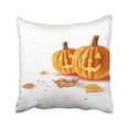 thumbnail image 1 of WinHome Happy Halloween Funny Pumpkin Lights And Leaves Simple White Decorative Pillowcases With Hidden Zipper Decor Cushion Covers Two Sides 18x18 inches, 1 of 1