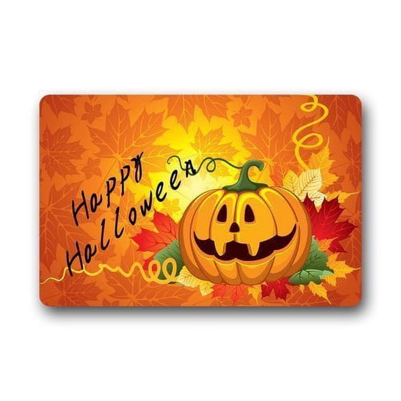 WinHome Happy Halloween Pumpkin Doormat Floor Mats Rugs Outdoors/Indoor Doormat Size 23.6x15.7 inches