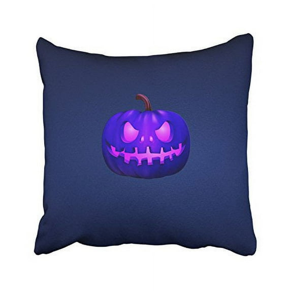 WinHome Happy Halloween Purple Fluorescence Pumokin Light Pure Decorative Pillowcases With Hidden Zipper Decor Cushion Covers Two Sides 20x20 inches