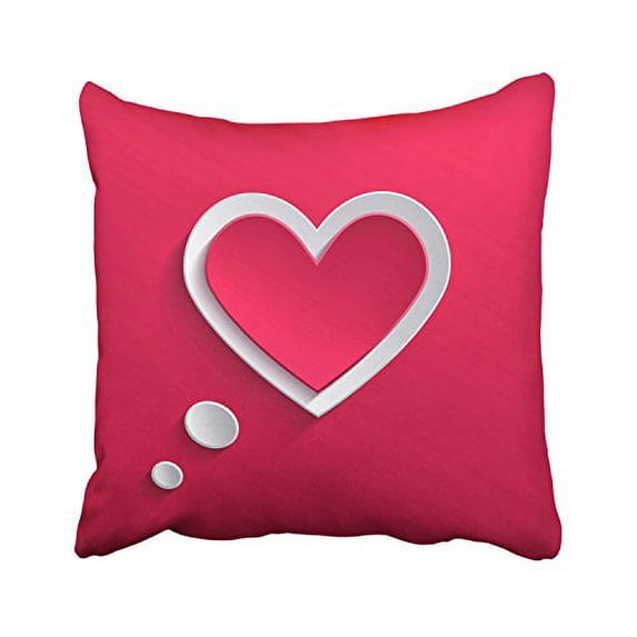 WinHome Happy Valentine Day Minimal Pure Red And White Heart And Dots Decorative Pillowcases With Hidden Zipper Decor Cushion Covers Two Sides 20x20 inches