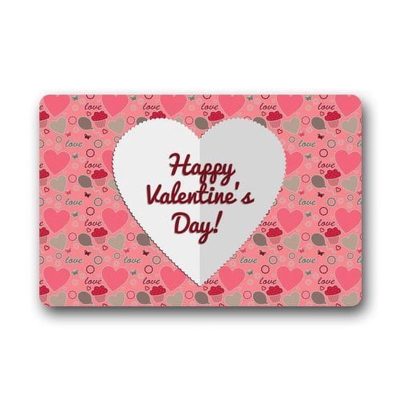 WinHome Happy Valentine's Day Doormat Floor Mats Rugs Outdoors/Indoor Doormat Size 23.6x15.7 inches
