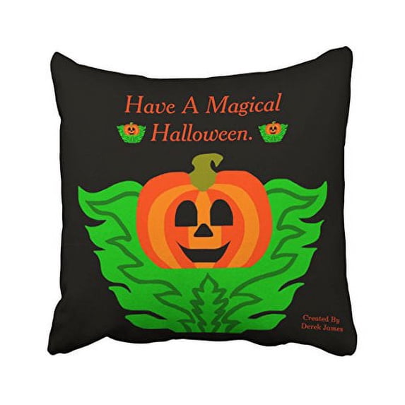 WinHome Have A Magical Halloween Pumpkin Square Pillow Covers Cushion Cover Case 18x18 Inches Pillowcases Two Side