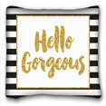 thumbnail image 1 of WinHome Hello Gorgeous Black White Gold Glitter Stripes Throw Pillow Case Cases Cover Cushion Covers Sofa Size 20x20 Inches Two Side, 1 of 1