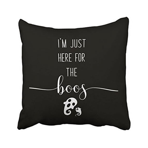 WinHome Here For The Boos Halloween Ghost Pillow Covers Cushion Cover Case 20x20 Inches Pillowcases Two Side
