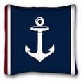 thumbnail image 1 of WinHome Himoud Navy Blue Red Nautical Anchor Lumbar Pillowcase Throw Pillow Case Cases Cover Cushion Covers Sofa Size 18x18 Inches Two Side, 1 of 1