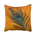 thumbnail image 1 of WinHome Hipster Abstract Colorful Nature Peacock Feather Print Pattern With Orange Polyester 18 x 18 Inch Square Throw Pillow Covers With Hidden Zipper Home Sofa Cushion Decorative Pillowcases, 1 of 1