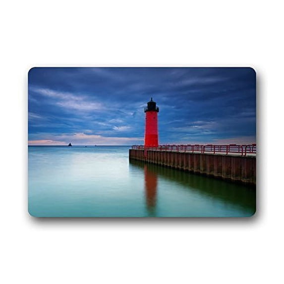 WinHome Lighthouse Art And Beautiful Cenery Doormat Floor Mats Rugs Outdoors/Indoor Doormat Size 30x18 inches
