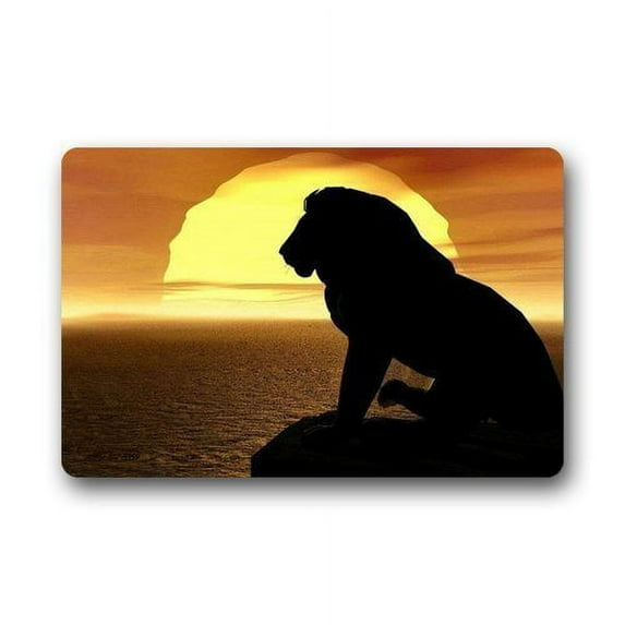 WinHome Lion Doormat Floor Mats Rugs Outdoors/Indoor Doormat Size 23.6x15.7 inches