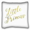 thumbnail image 1 of WinHome Little Princess Quote Faux Gold Foil Glitter Throw Pillow Case Cases Cover Cushion Covers Sofa Size 20x20 Inches Two Side, 1 of 1