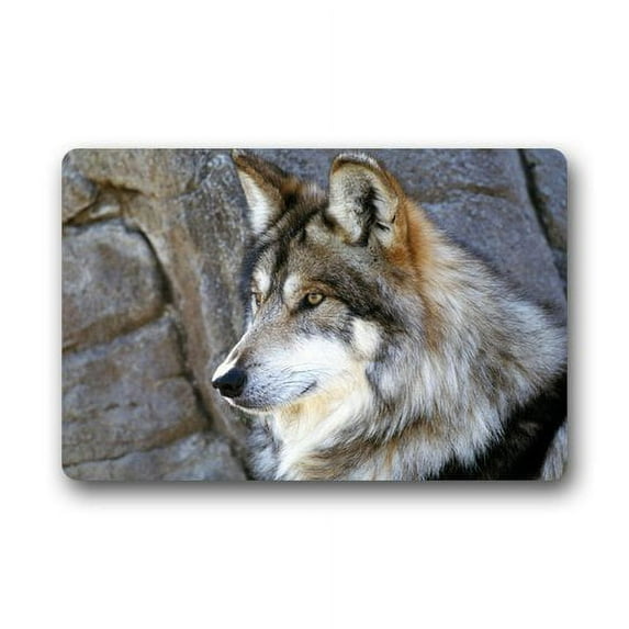 WinHome Lone Wolf Doormat Floor Mats Rugs Outdoors/Indoor Doormat Size 30x18 inches