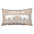 thumbnail image 1 of WinHome Love Happiness Elephant Mink Polyester 20 x 30 Inch Rectangle Throw Pillow Covers With Hidden Zipper Home Sofa Cushion Decorative Pillowcases, 1 of 1