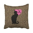 thumbnail image 1 of WinHome Lovely Black Cat And Pink Heart Leopard Pattern Throw Pillow Decor Polyester 18 x 18 Inch Square Throw Pillow Covers With Hidden Zipper Home Sofa Cushion Decorative Pillowcases, 1 of 1