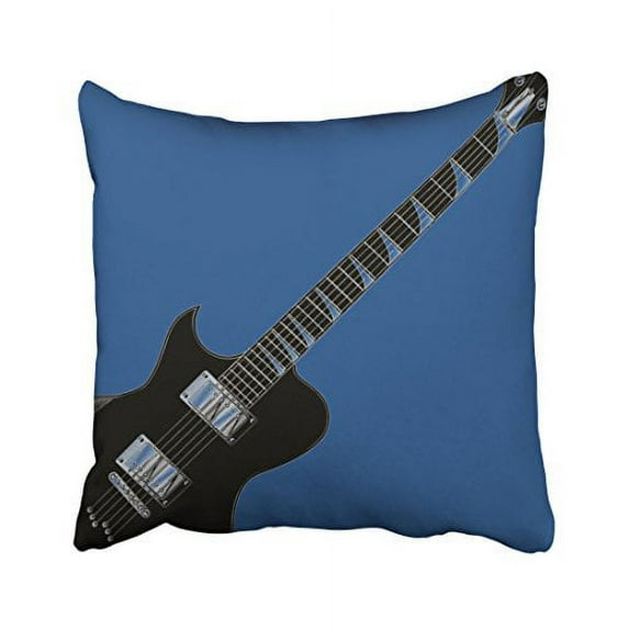 WinHome Lovely Electric Guitar Blue Black Pop Art Polyester 18 x 18 Inch Square Throw Pillow Covers With Hidden Zipper Home Sofa Cushion Decorative Pillowcases