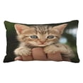 thumbnail image 1 of WinHome Lovely Kitten Nature Pattern Polyester 20 x 30 Inch Rectangle Throw Pillow Covers With Hidden Zipper Home Sofa Cushion Decorative Pillowcases, 1 of 1