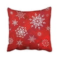 thumbnail image 1 of WinHome Merry Christmas White Snowflake Pattern Red Decorative Pillowcases With Hidden Zipper Decor Cushion Covers Two Sides 18x18 inches, 1 of 1