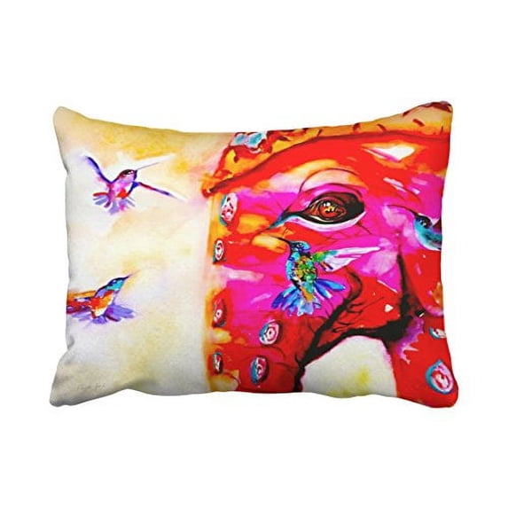 WinHome Modern Summer Red Green Watercolor Watermelon Polyester 20 x 30 Inch Rectangle Throw Pillow Covers With Hidden Zipper Home Sofa Cushion Decorative Pillowcases