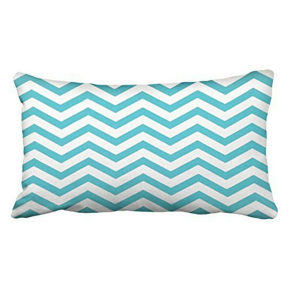 WinHome Modern Vintage White And Blue Stripes Chevron Simple Pattern Polyester 20 x 30 Inch Rectangle Throw Pillow Covers With Hidden Zipper Home Sofa Cushion Decorative Pillowcases