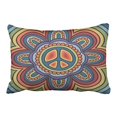 thumbnail image 1 of WinHome Multicolor Vintage Tribal Paisley Colors Peace Flower Polyester 20 x 30 Inch Rectangle Throw Pillow Covers With Hidden Zipper Home Sofa Cushion Decorative Pillowcases, 1 of 1