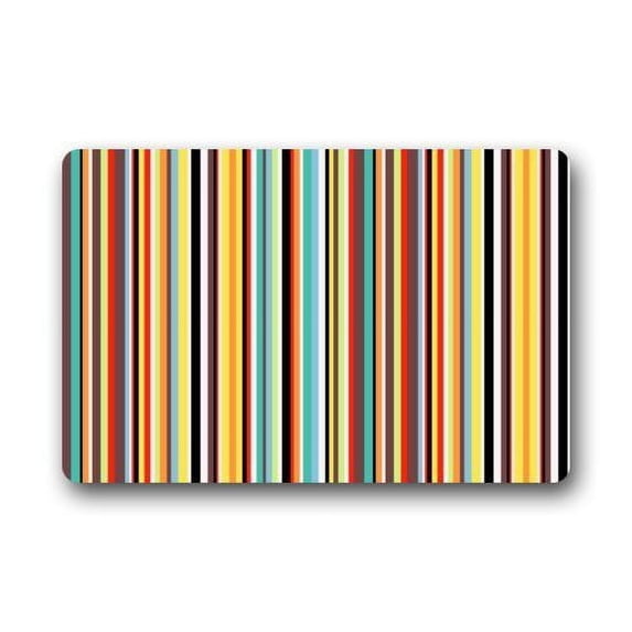 WinHome Multicolour Stripes Lines Pattern Doormat Floor Mats Rugs Outdoors/Indoor Doormat Size 23.6x15.7 inches