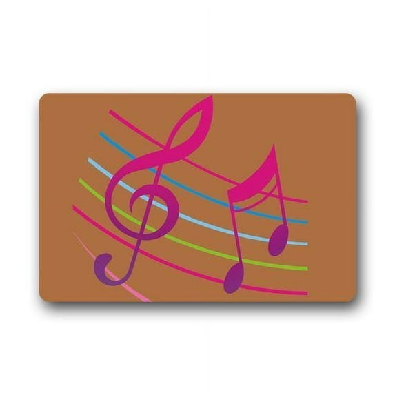 WinHome Music Note Art Doormat Floor Mats Rugs Outdoors/Indoor Doormat Size 30x18 inches