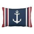 thumbnail image 1 of WinHome Nautical Anchor Red And Navy And White Stripes Pillow Cover With Hidden Zipper Decor Cushion Two Side 20x30 inches, 1 of 1