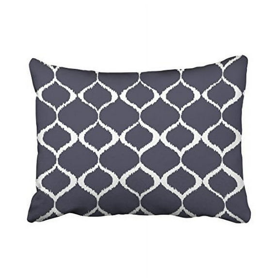 WinHome Navy Blue Geometric Ikat Tribal Print Pattern Blue And White Abstract Stripe Polyester 20 x 30 Inch Rectangle Throw Pillow Covers With Hidden Zipper Home Sofa Cushion Decorative Pillowcases